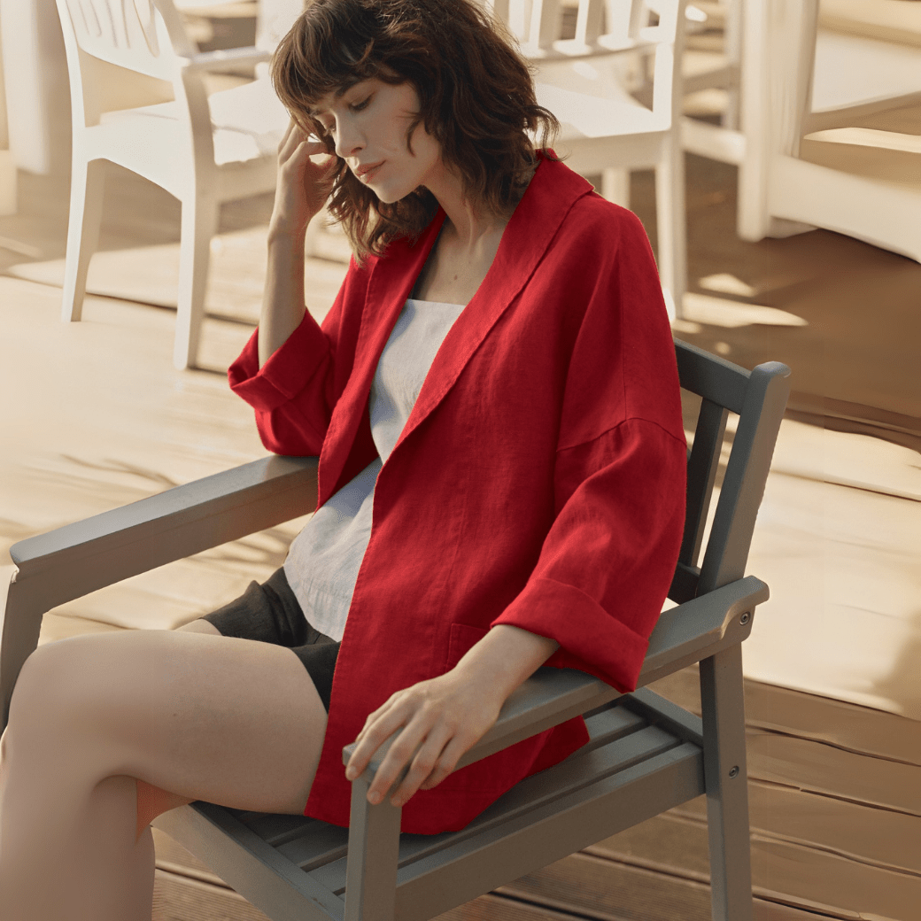 Sonata Jacke aus Leinen in Rot - The Baltic Shop