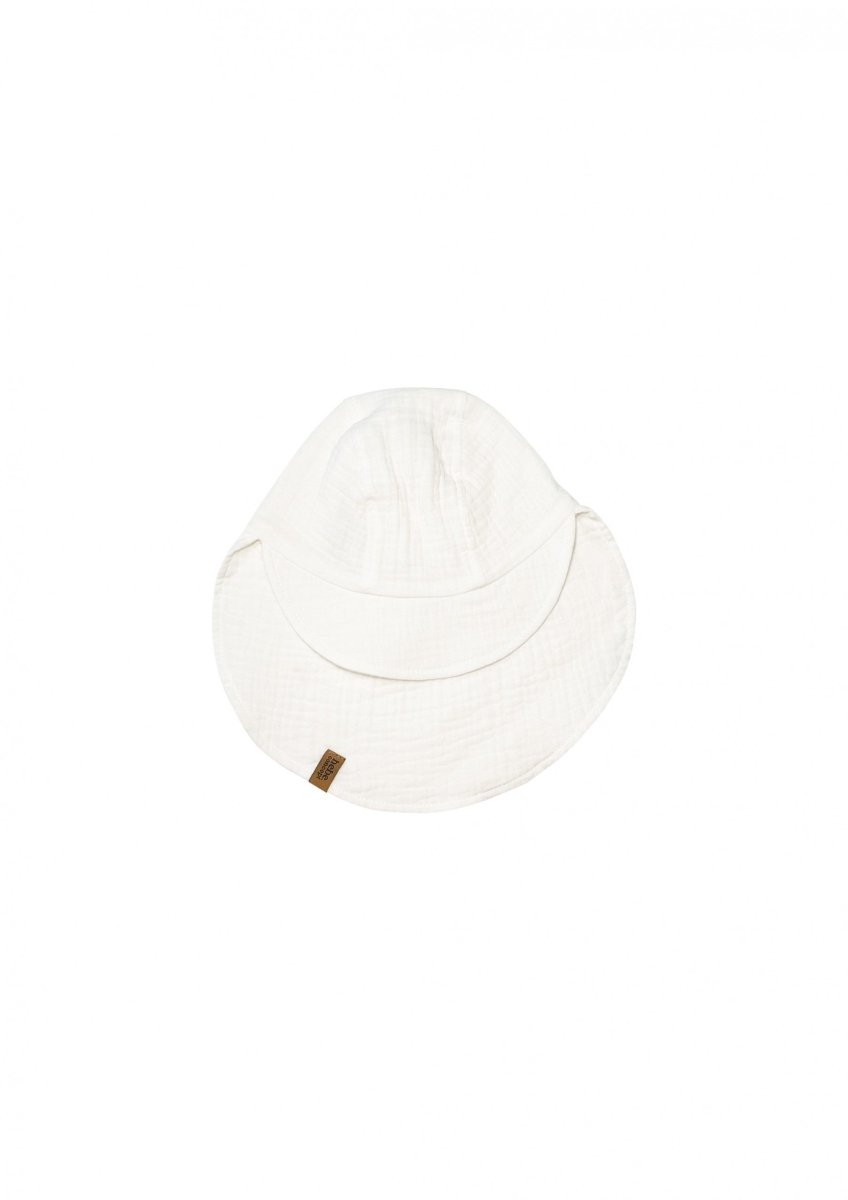 Sonnenhut aus Musselin für Babies in weiß - The Baltic Shop