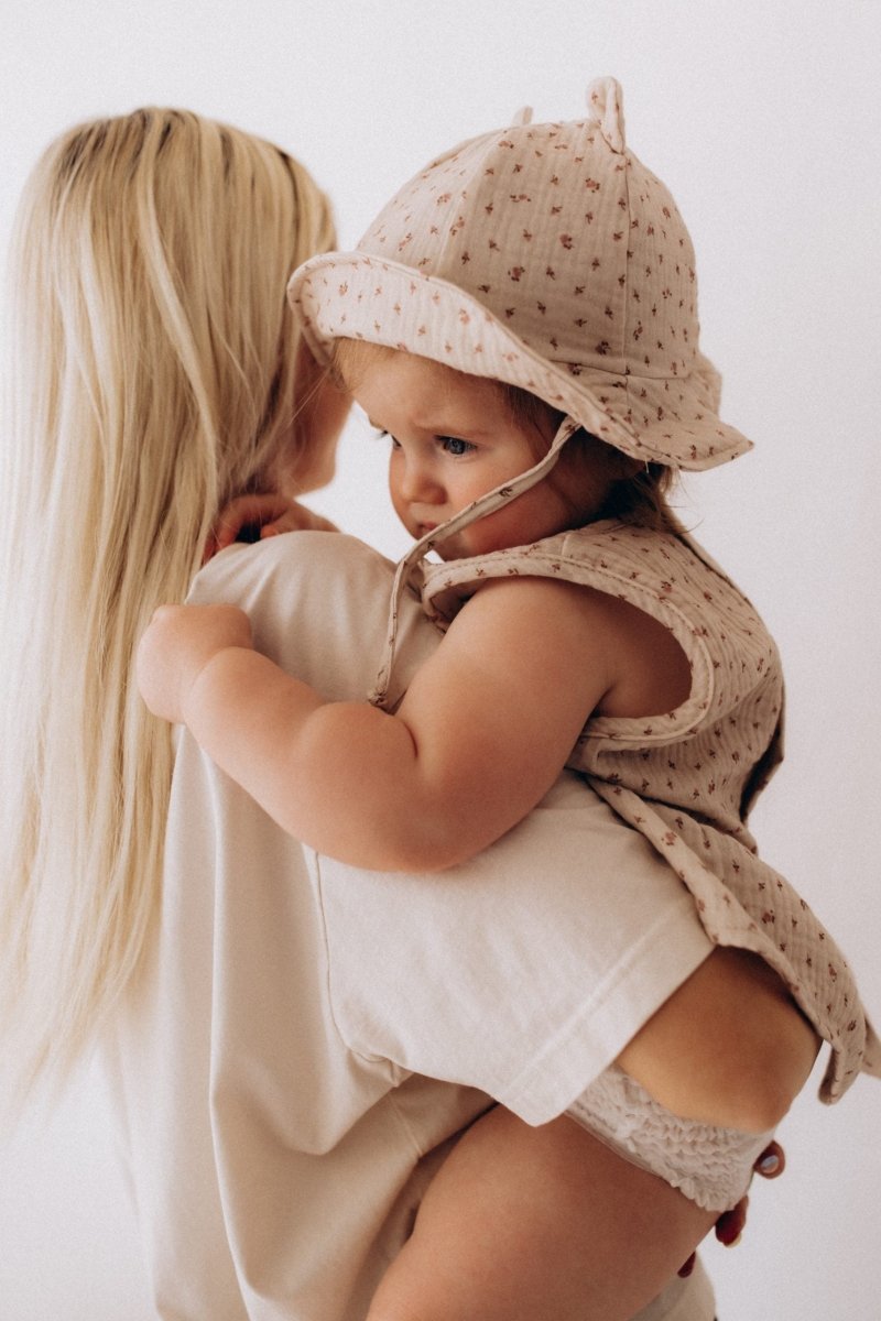 Sonnenhut mit Teddyohren aus Bio Baumwolle in 5 Farben - The Baltic Shop