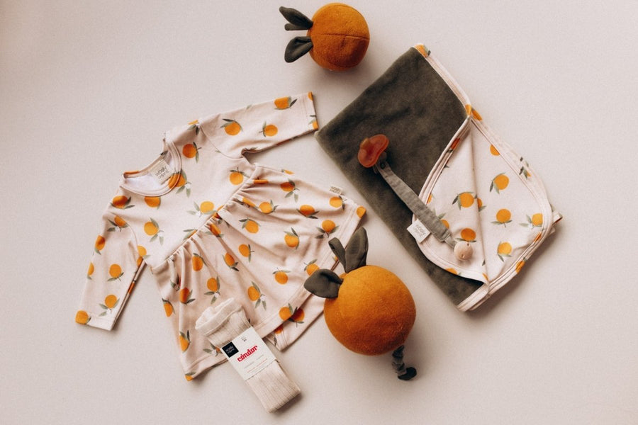 Spieluhr aus Bio Baumwolle - Orange - The Baltic Shop