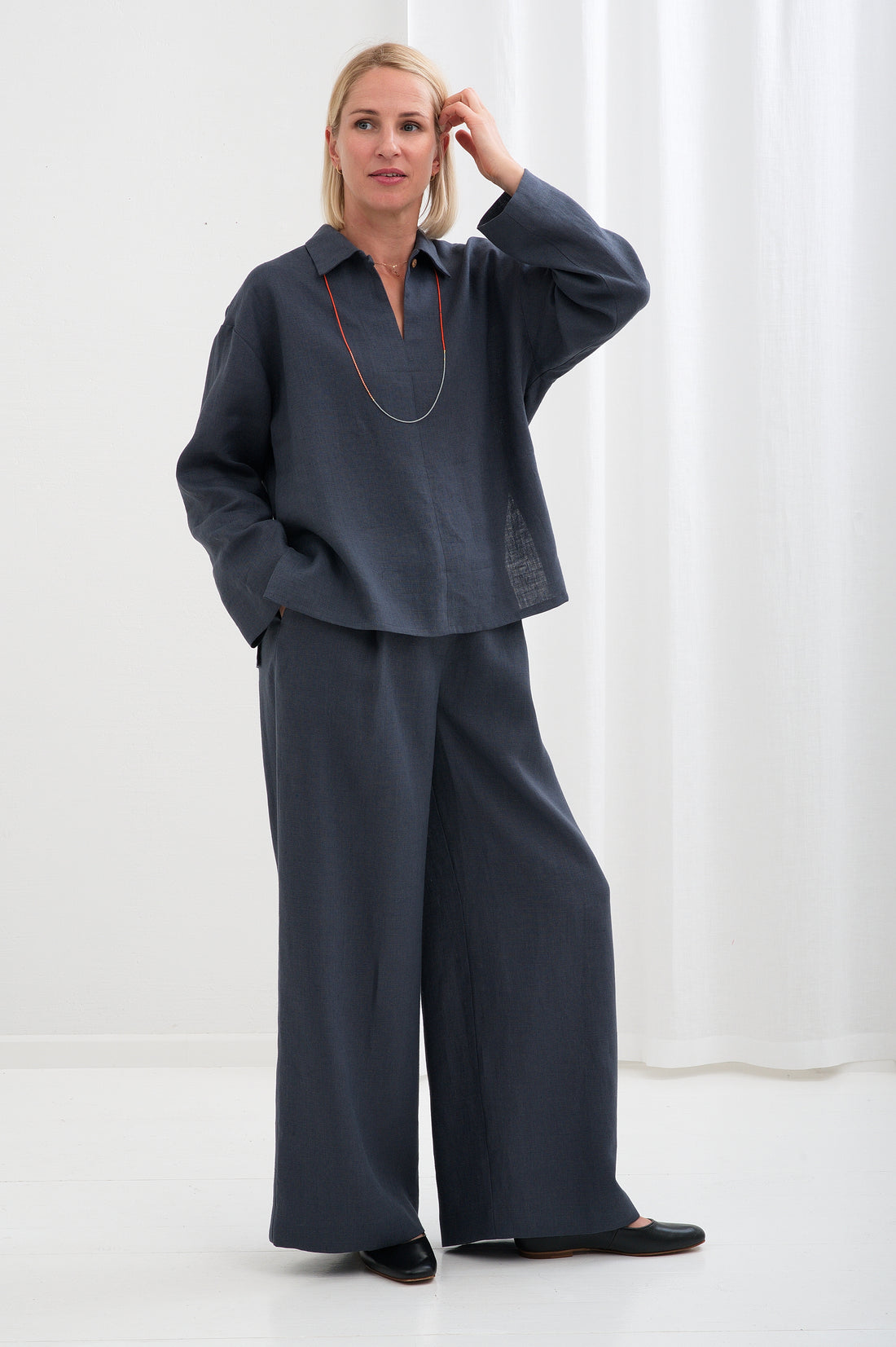 Weite Leinenhose "Elisa" in 4 Farben AW26