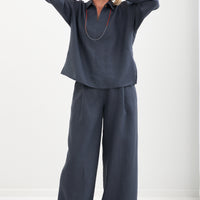 Weite Leinenhose "Elisa" in 4 Farben AW26
