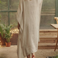 Strandkleid aus leichtem Leinen in Melange - The Baltic Shop