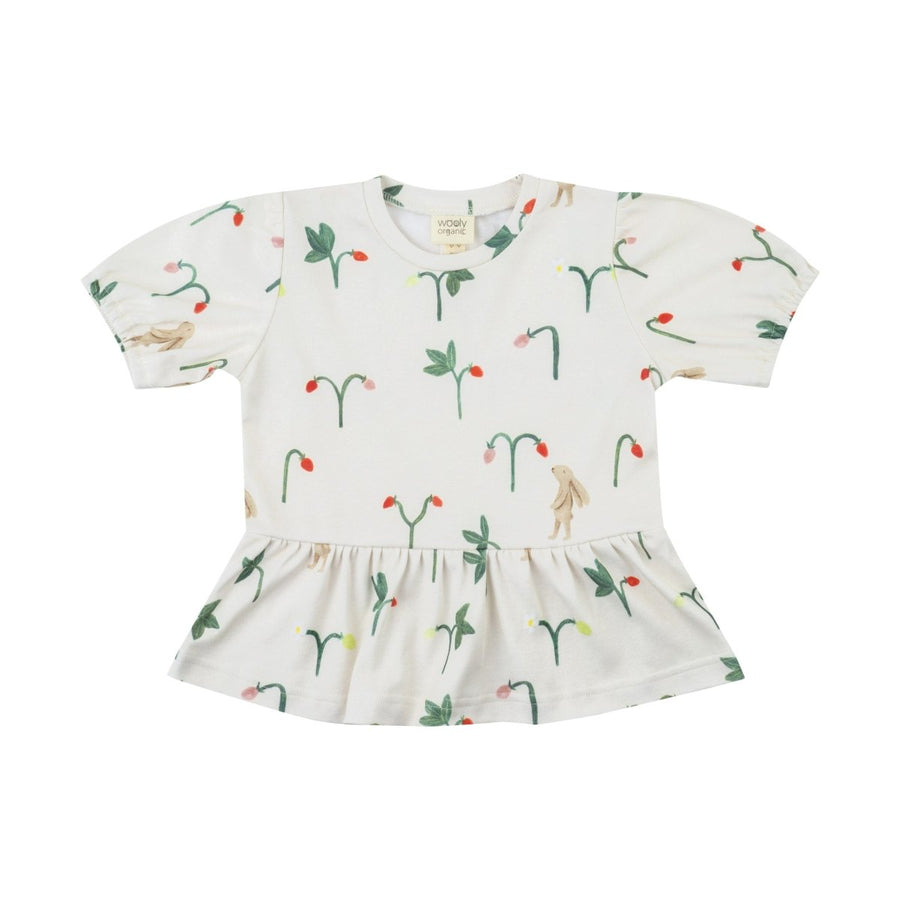 T-Shirt mit Hasen - Erdbeermotiv aus Bio Baumwolle - The Baltic Shop