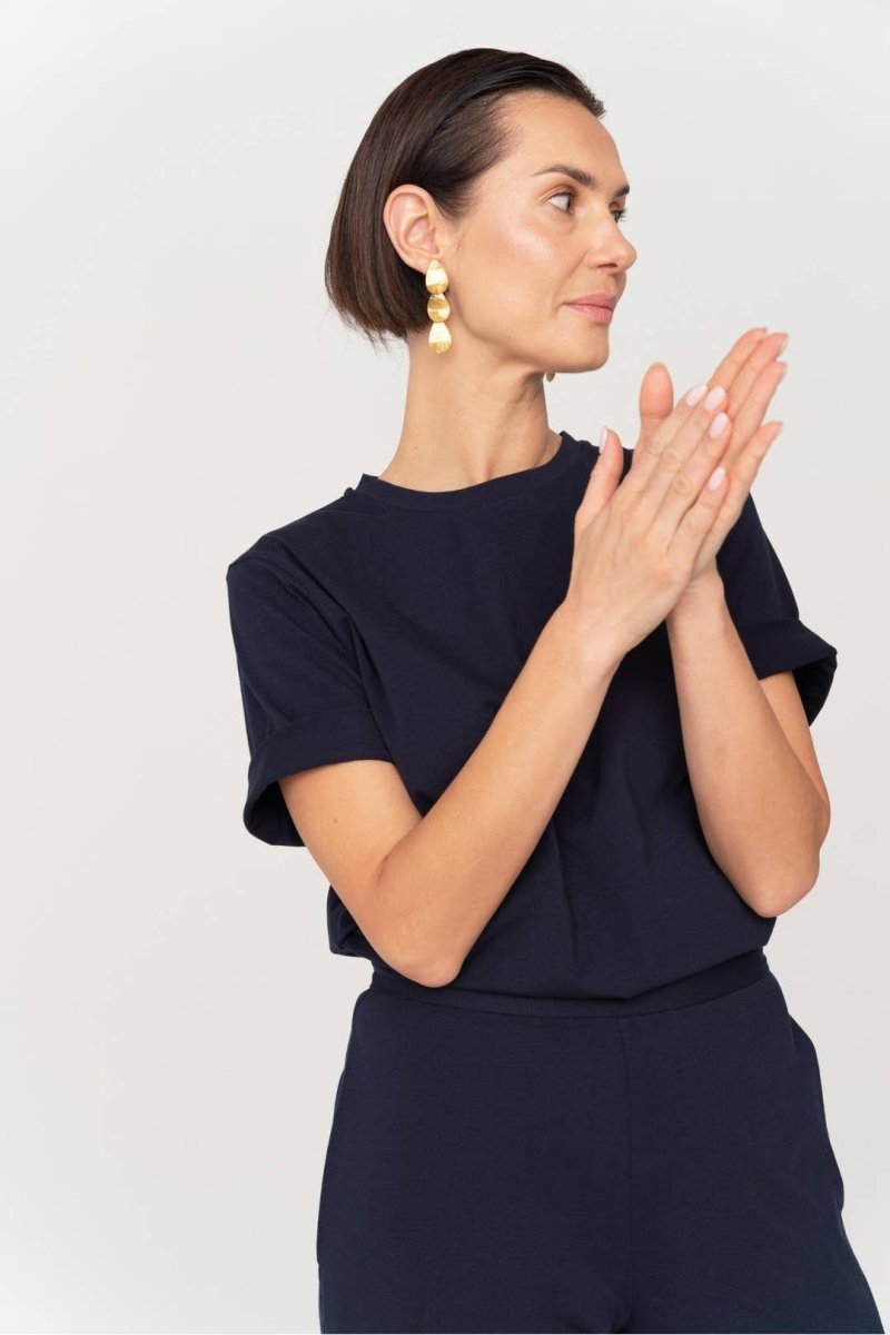 T-Shirt NAIROBI - Premium Baumwoll - T-Shirt in Marineblau - The Baltic Shop