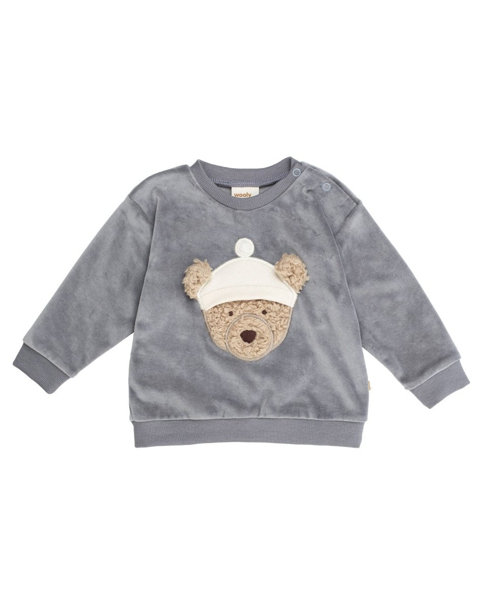 Teddy-Pullover aus Bio-Baumwollvelours - The Baltic Shop