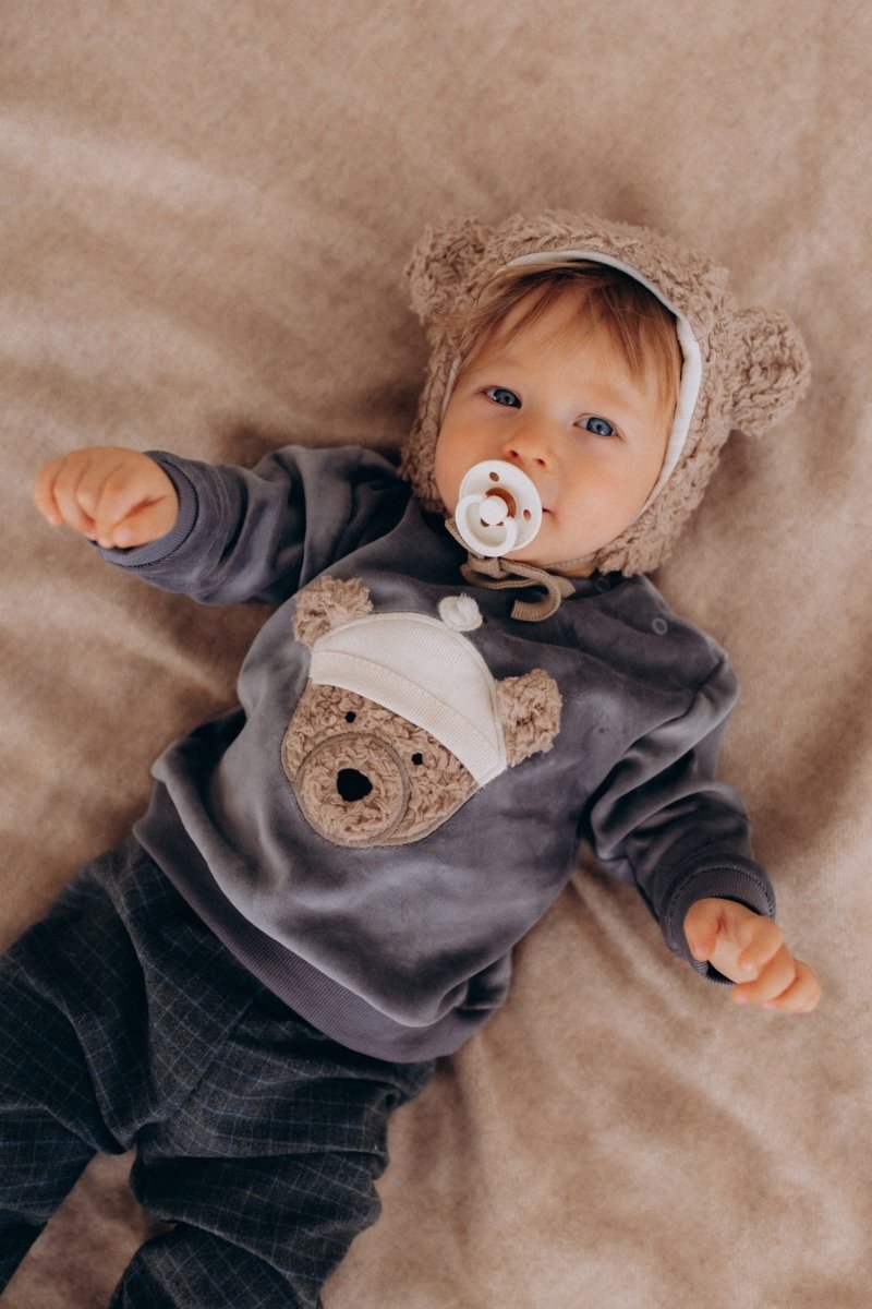 Teddy-Pullover aus Bio-Baumwollvelours - The Baltic Shop