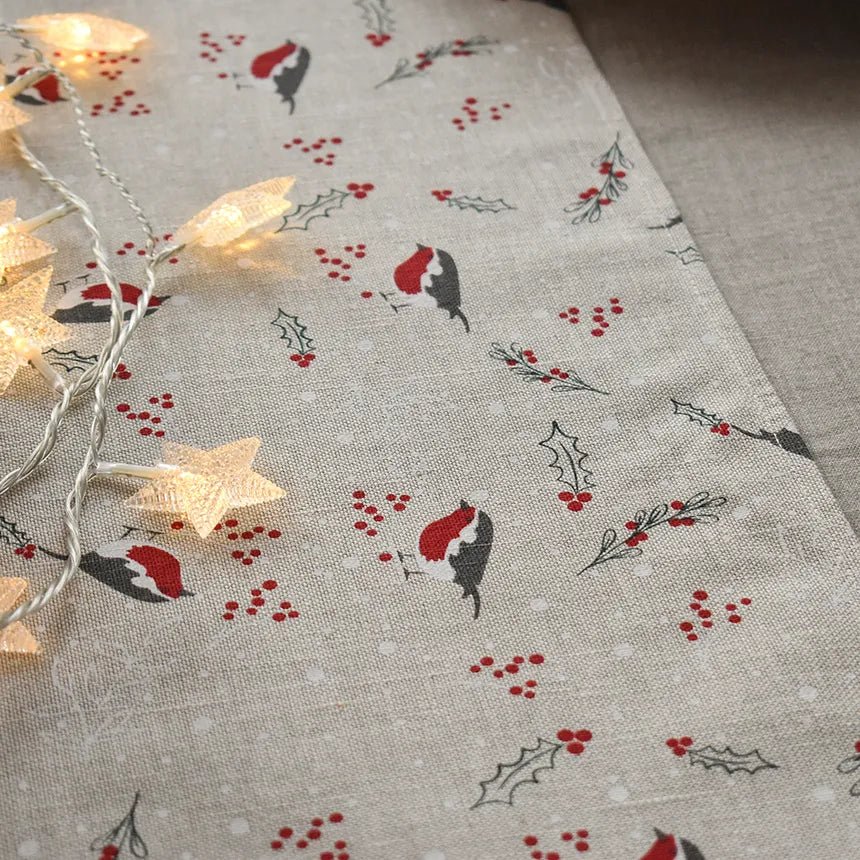 Tischläufer aus Leinen mit Weihnatsmuster - The Baltic Shop