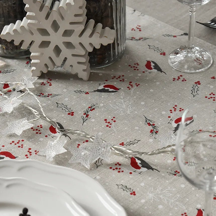 Tischläufer aus Leinen mit Weihnatsmuster - The Baltic Shop