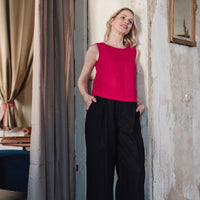 Top aus Leinen mit überlappende Rückenpartie "Santa" - The Baltic Shop