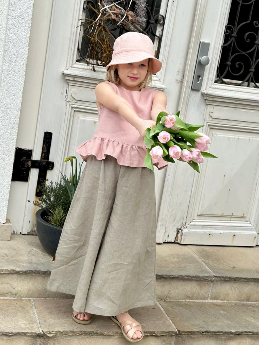 Top mit Rüschen aus Leinen in 2 Farben - The Baltic Shop