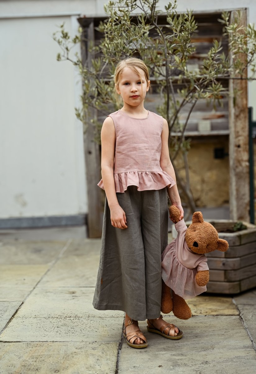 Top mit Rüschen aus Leinen in 2 Farben - The Baltic Shop