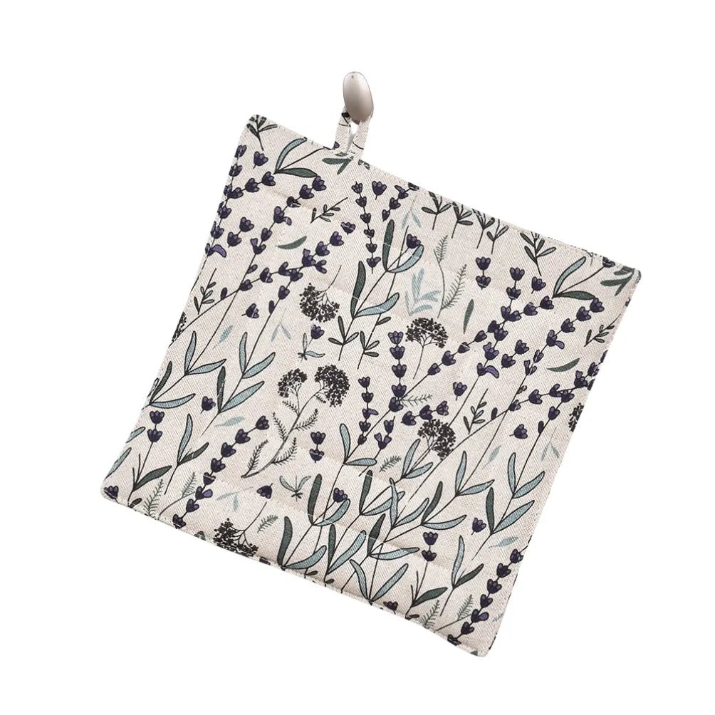 Topfuntersetzer aus Leinen mit Lavendel Motiv - The Baltic Shop