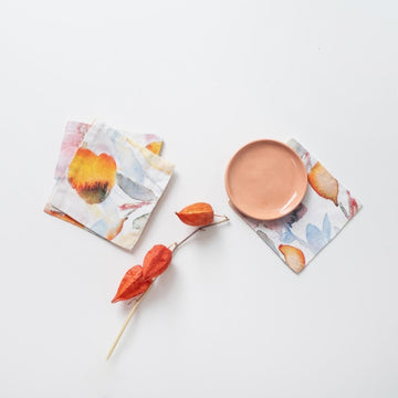 Untersetzer aus Leinen - Orange Flow - The Baltic Shop