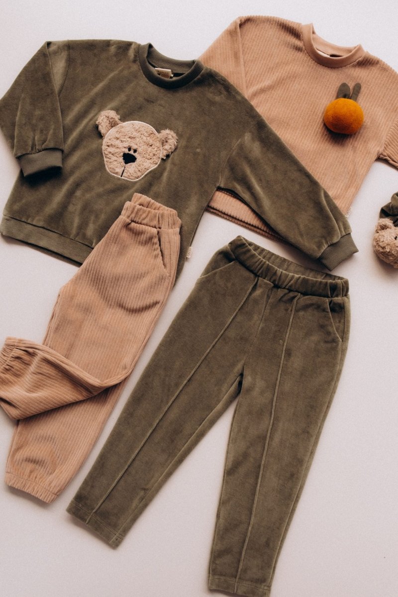 Velour Pullover mit Teddy aus Bio Baumwolle in 2 Farben - The Baltic Shop