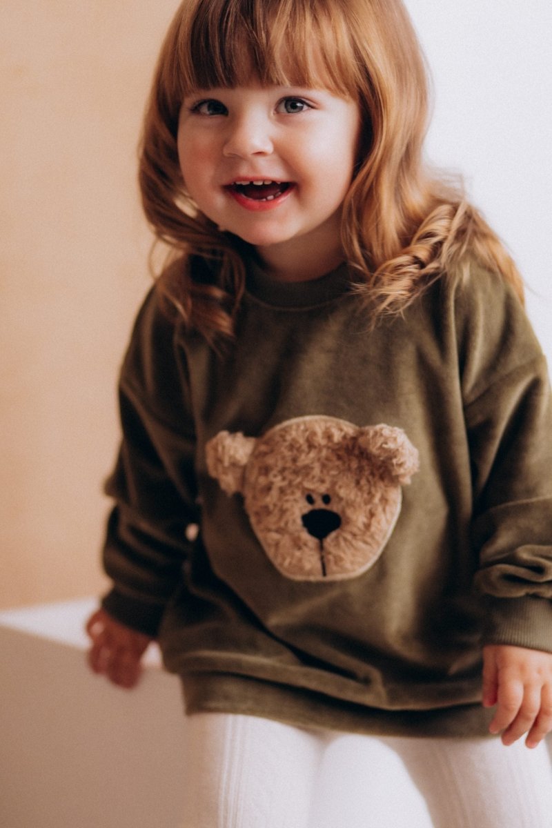 Velour Pullover mit Teddy aus Bio Baumwolle in 2 Farben - The Baltic Shop