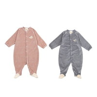 Velours-Schlafanzug Baby mit Füßchen | Bio-Baumwolle - The Baltic Shop