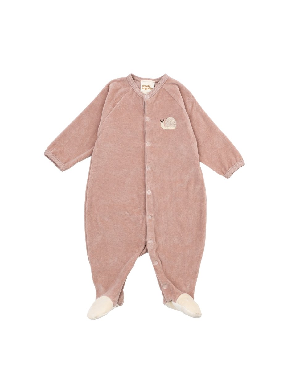 Velours-Schlafanzug Baby mit Füßchen | Bio-Baumwolle - The Baltic Shop