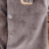 Velours-Schlafanzug Baby mit Füßchen | Bio-Baumwolle - The Baltic Shop