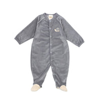 Velours-Schlafanzug Baby mit Füßchen | Bio-Baumwolle - The Baltic Shop