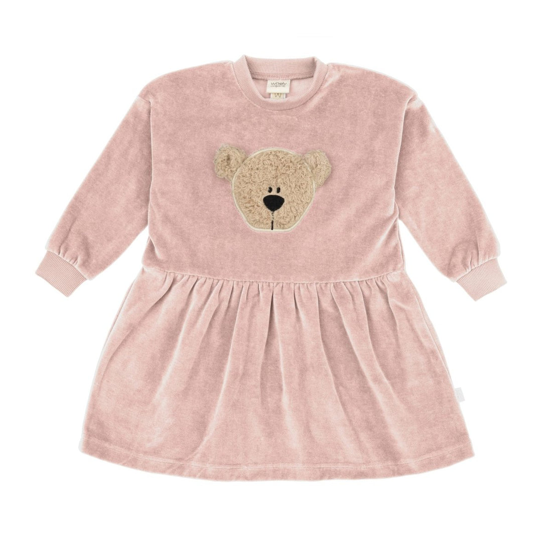 Velourskleid aus Bio Baumwolle mit Bär - The Baltic Shop