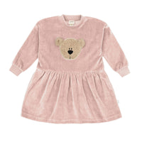 Velourskleid aus Bio Baumwolle mit Bär - The Baltic Shop