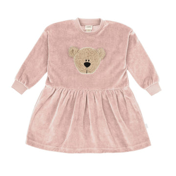 Velourskleid aus Bio Baumwolle mit Bär - The Baltic Shop