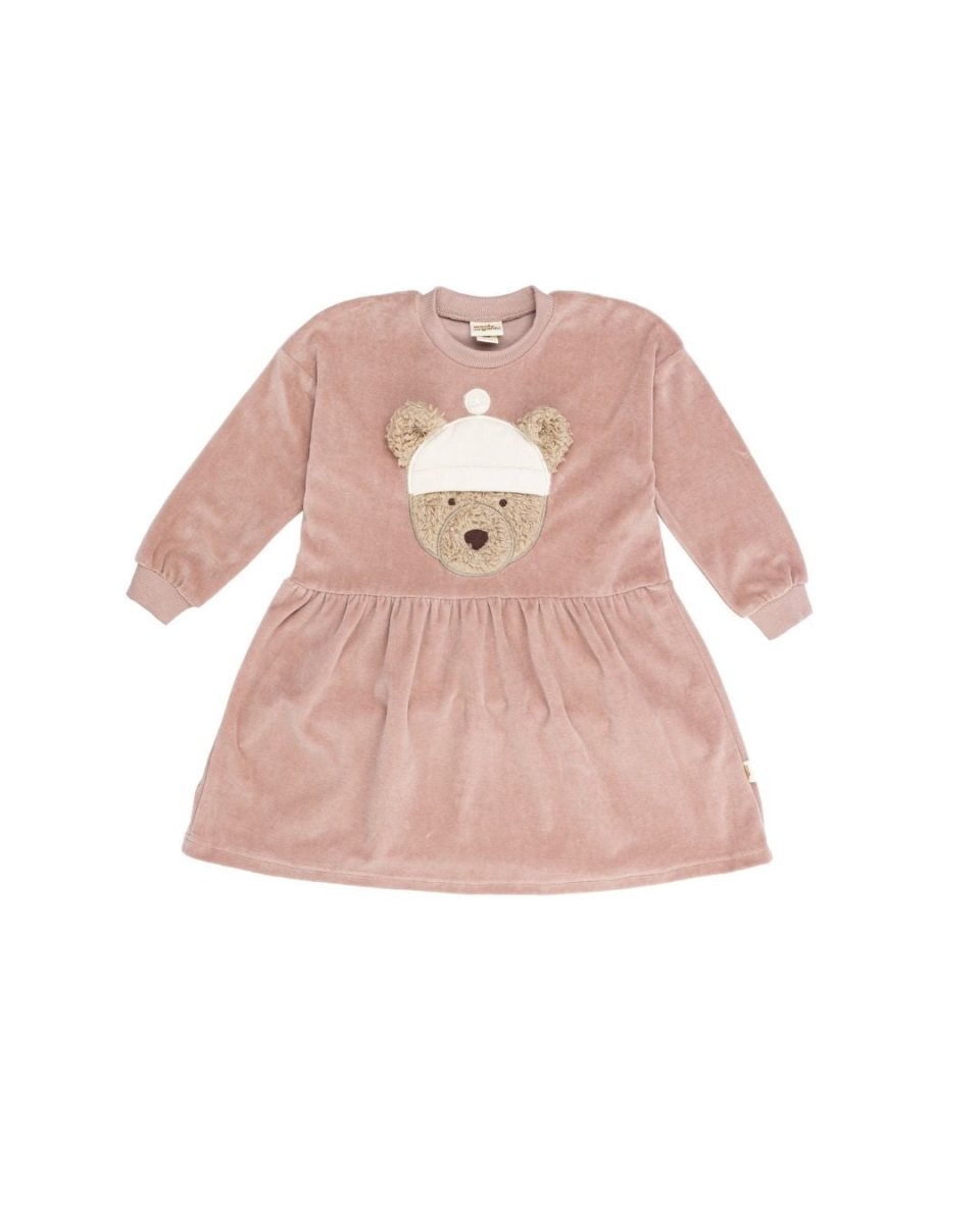 Velourskleid Rosewood mit Hipster Bär | Bio-Baumwolle - The Baltic Shop