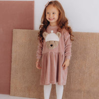 Velourskleid Rosewood mit Hipster Bär | Bio-Baumwolle - The Baltic Shop