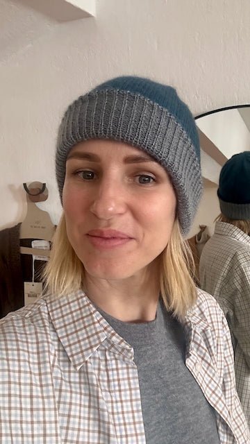 Weiche Winterhaube mit gerippten Rand - 2 Farbig - The Baltic Shop