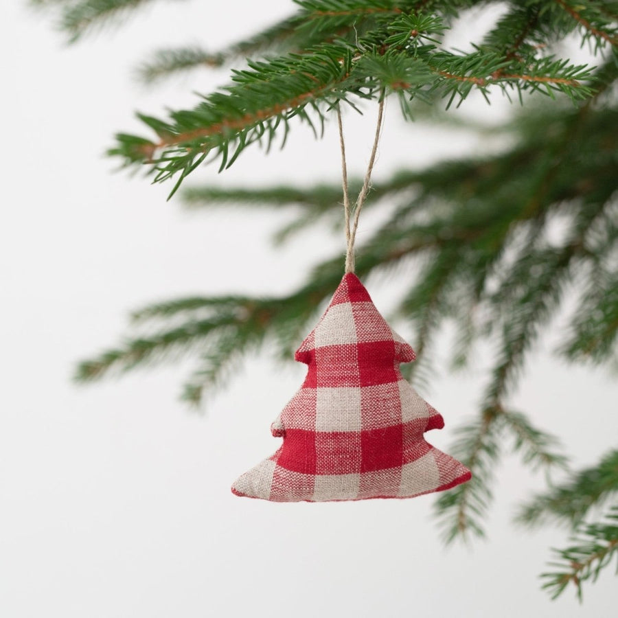 Weihnachtsbaumschmuck aus Naturleinen, 4er - Set - The Baltic Shop