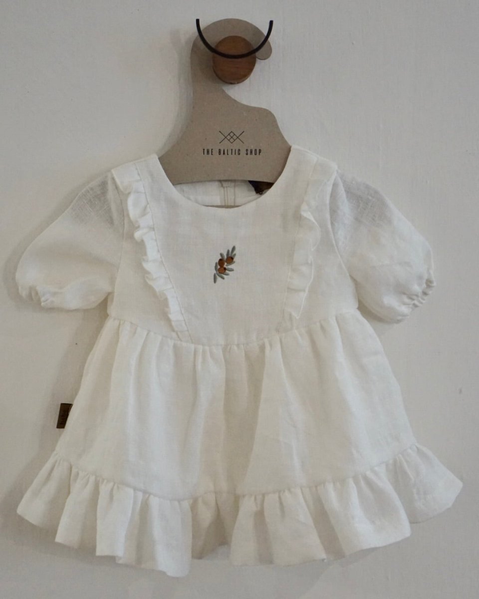 Weißes Leinenkleid für Babies - The Baltic Shop