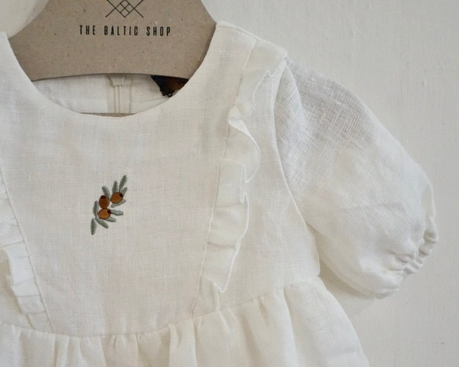 Weißes Leinenkleid für Babies - The Baltic Shop