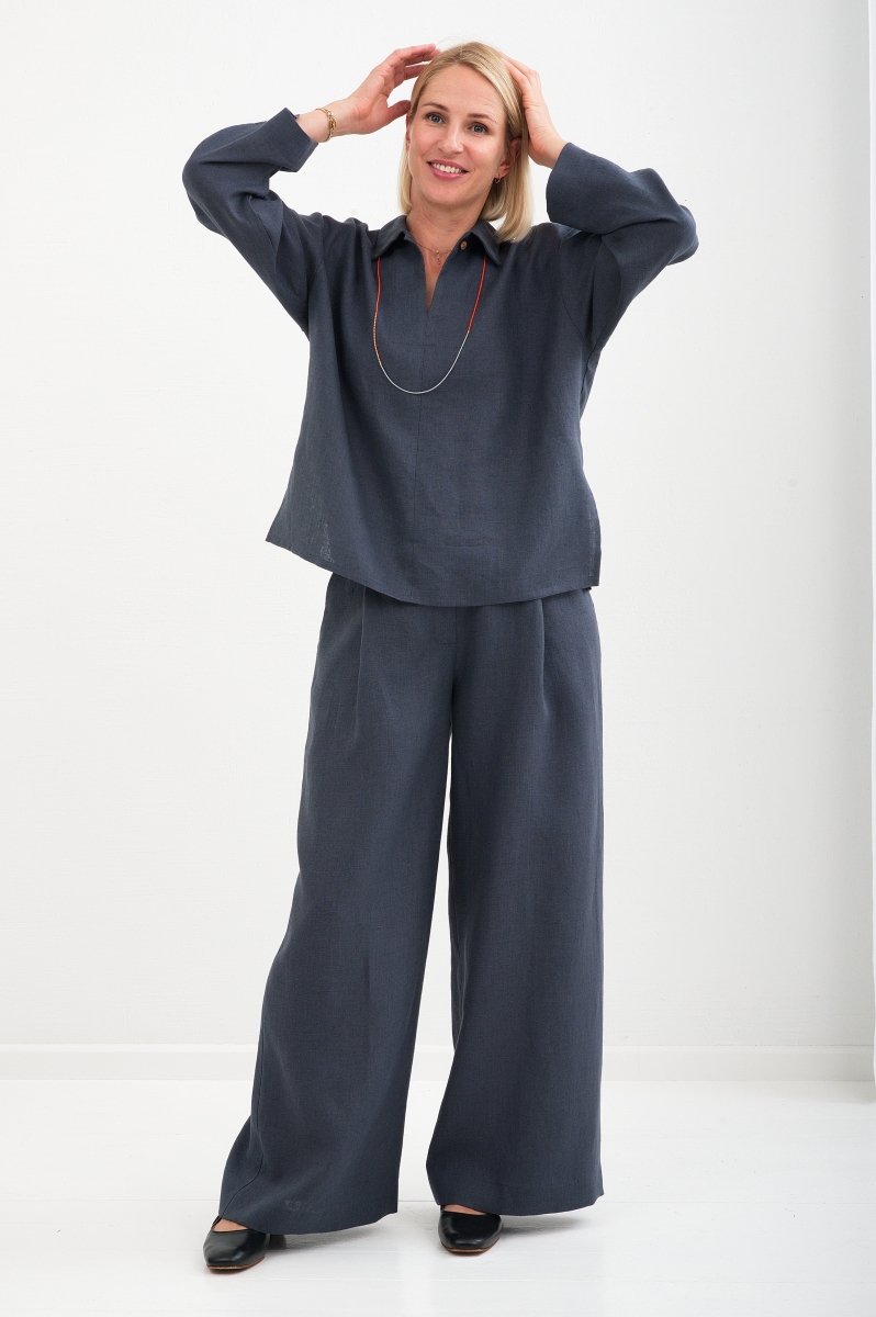 Weite Leinenhose "Elisa" in 4 Farben AW26 - The Baltic Shop