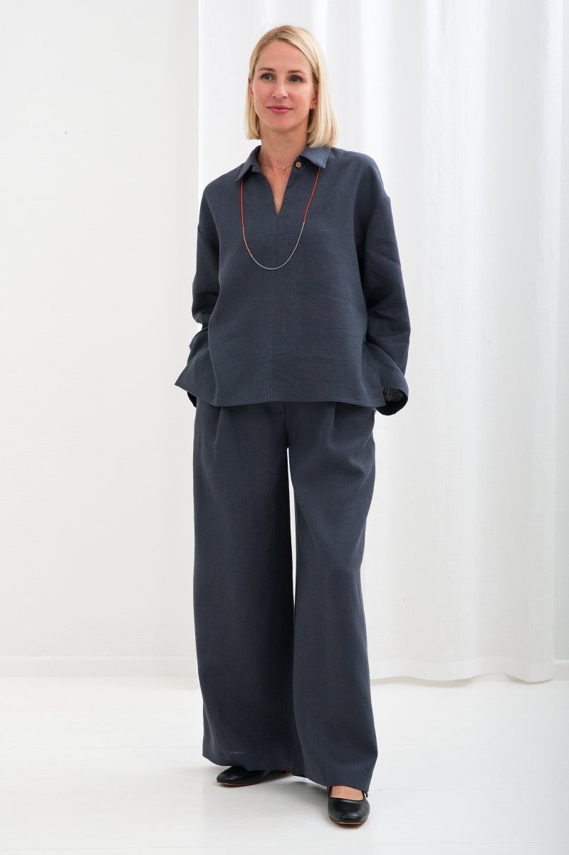 Weite Leinenhose "Elisa" in 4 Farben AW26 - The Baltic Shop