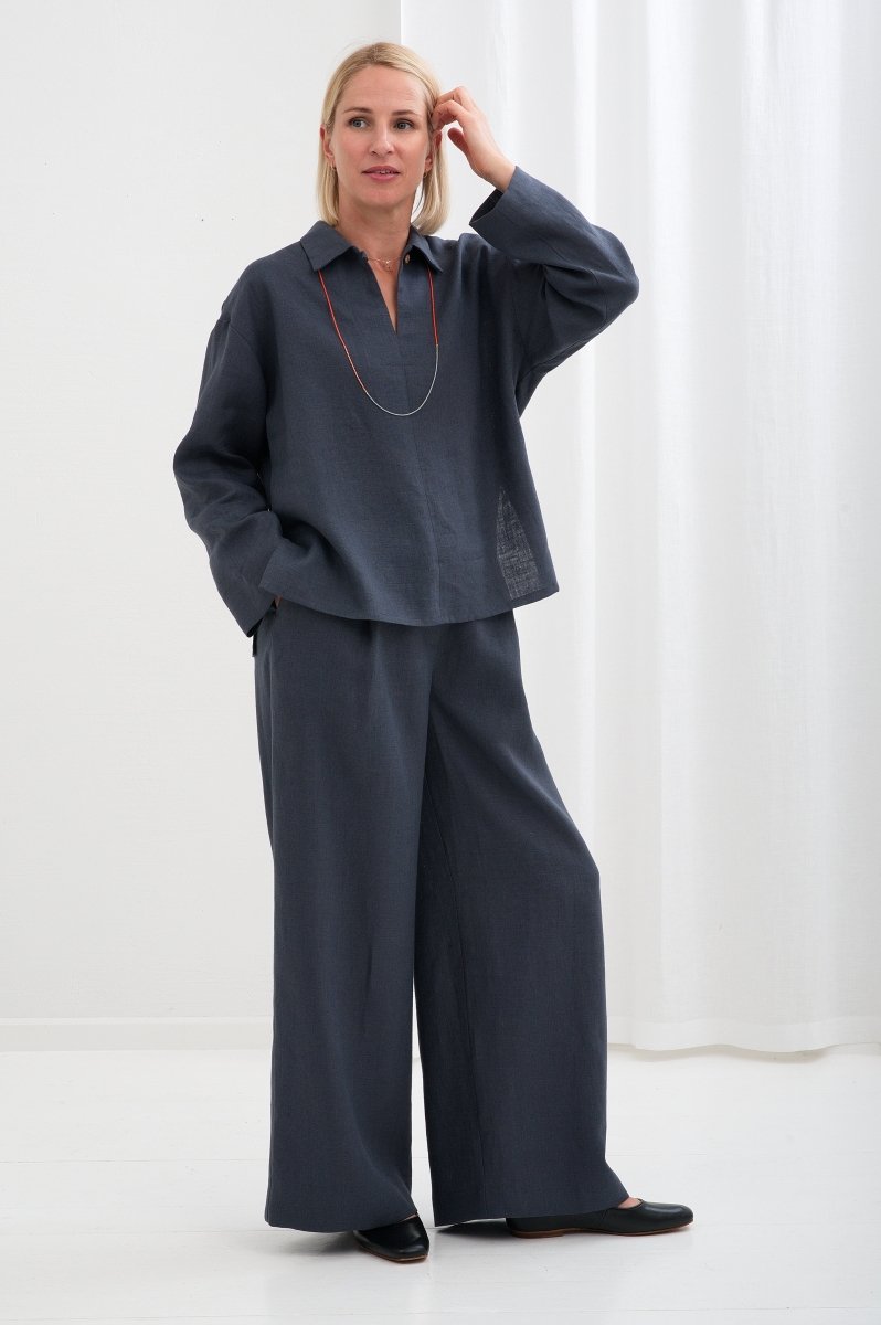 Weite Leinenhose "Elisa" in 4 Farben AW26 - The Baltic Shop