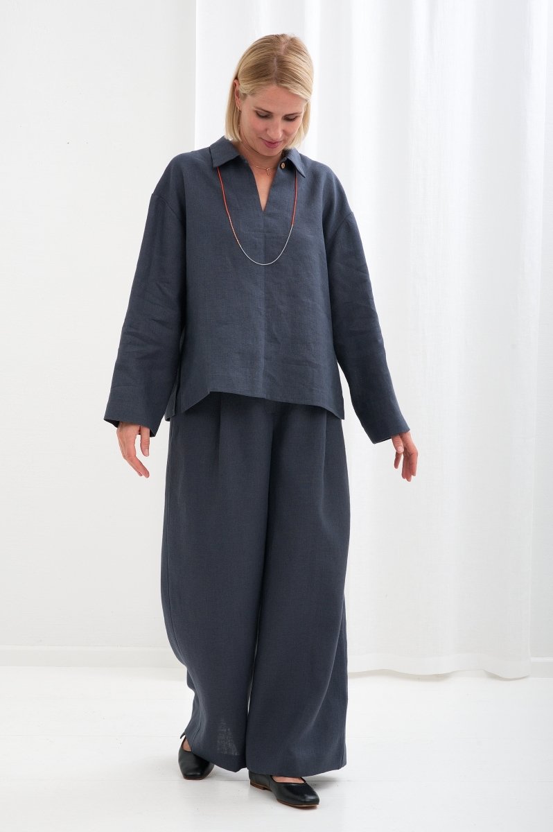 Weite Leinenhose "Elisa" in 4 Farben AW26 - The Baltic Shop