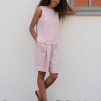 Weite Leinenshorts mit Falten - The Baltic Shop