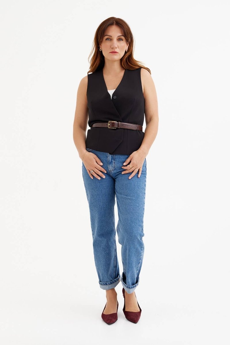 Weste 'HAGUE' | schwarze, taillierte, klassische Anzugweste - The Baltic Shop