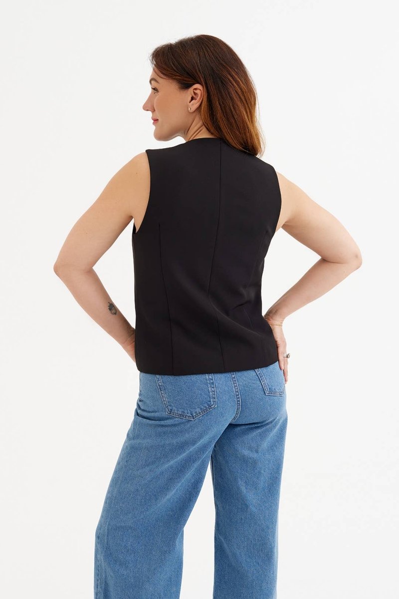 Weste 'HAGUE' | schwarze, taillierte, klassische Anzugweste - The Baltic Shop