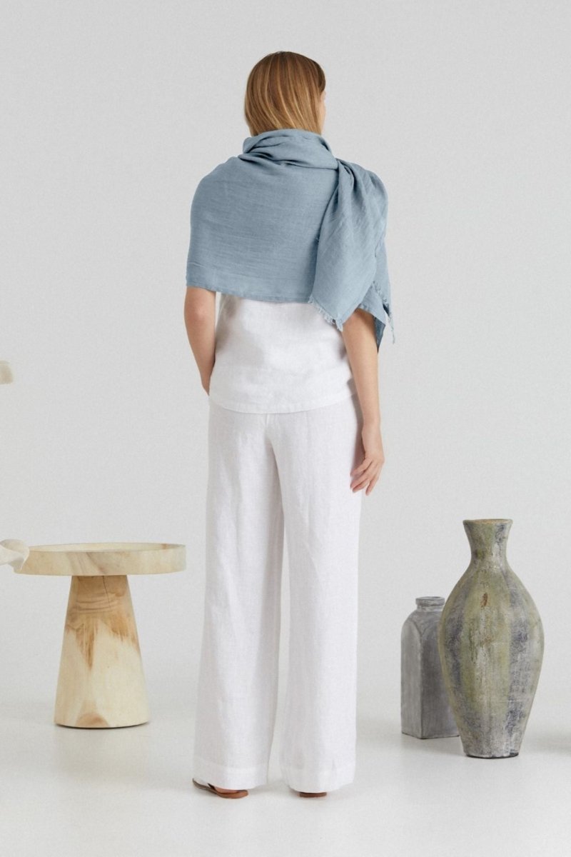 Woodbine Leinenschal mit Fransen in 6 Farben - The Baltic Shop