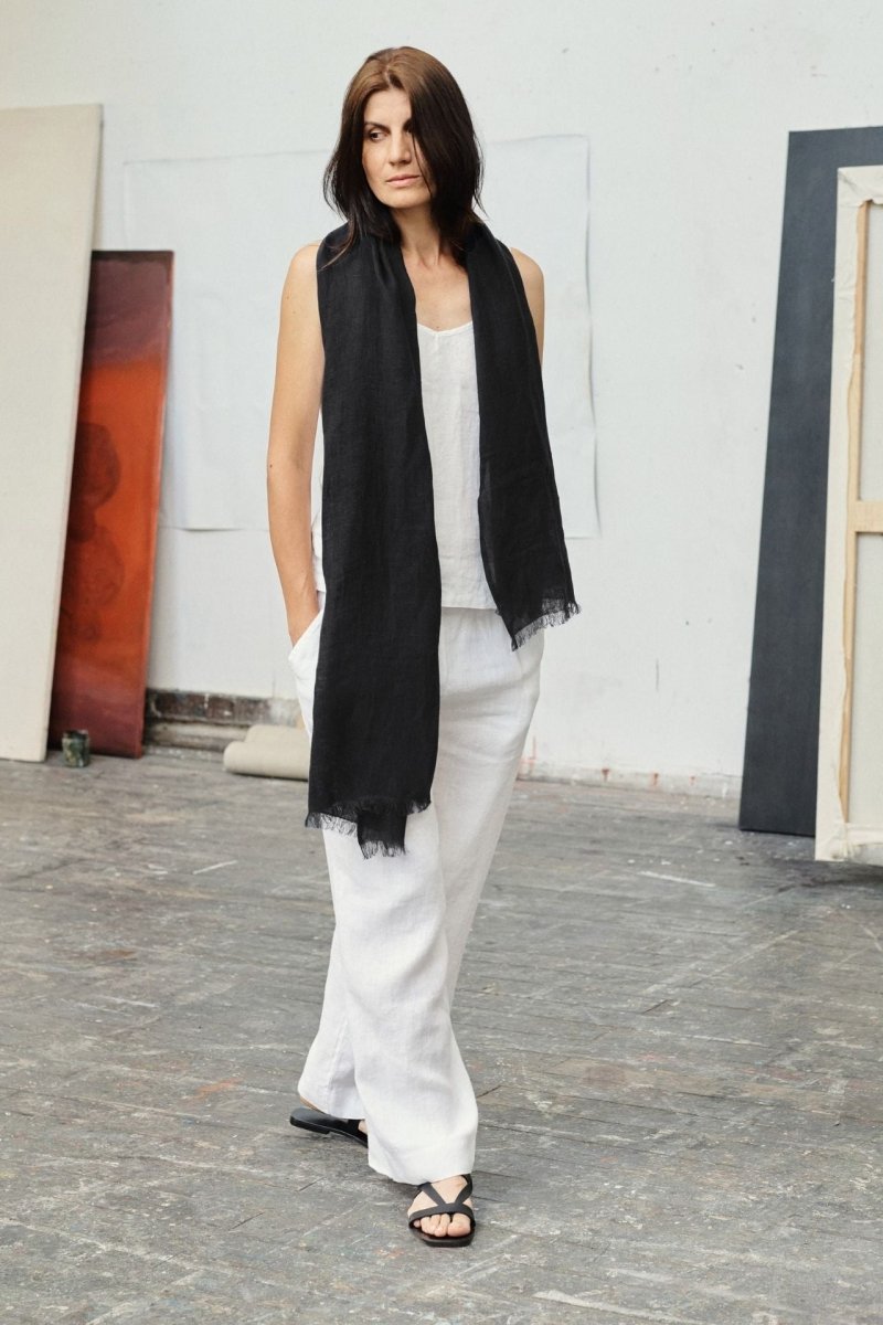 Woodbine Leinenschal mit Fransen in 6 Farben - The Baltic Shop