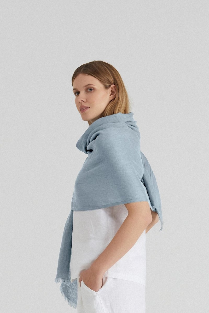 Woodbine Leinenschal mit Fransen in 6 Farben - The Baltic Shop