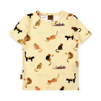 Gelber T-Shirt mit Katzen - The Baltic Shop
