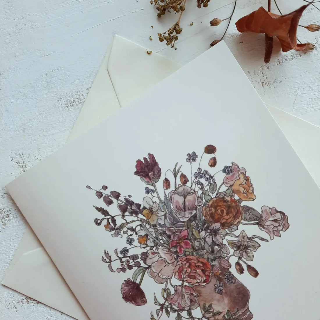 Handgemalte Faltkarte - Blumenstrauß - The Baltic Shop