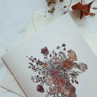 Handgemalte Faltkarte - Blumenstrauß - The Baltic Shop