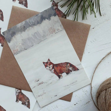 Postkarte - Fuchs im Schnee - The Baltic Shop