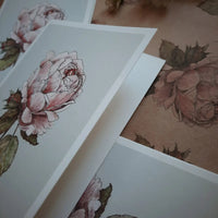 Romantische Vintage-Rosenkarte, gefaltete Karte - The Baltic Shop