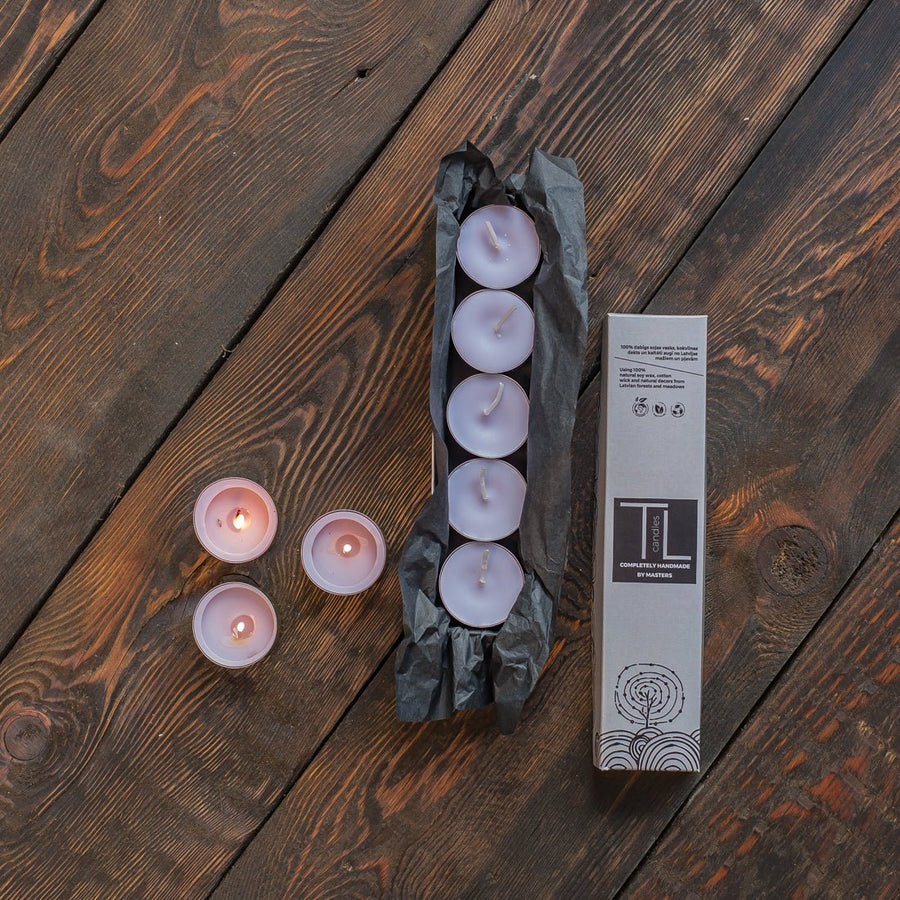 Teekerzenset aus Sojawachs mit Lavendelduft - The Baltic Shop