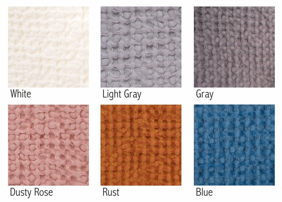 Überwurfdecke im Waffelmuster aus Leinen - The Baltic Shop